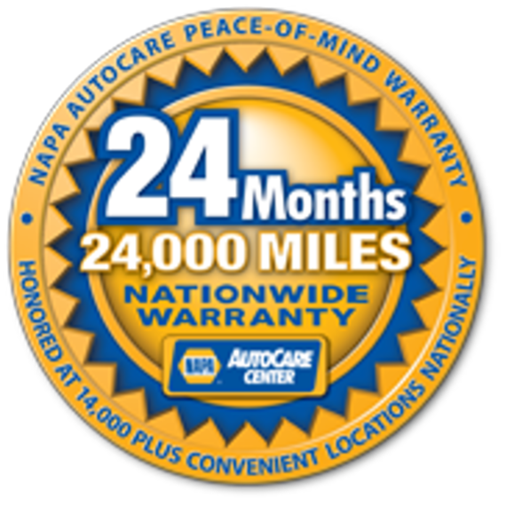 NAPA 24 Month 24,000 Mile Peace of Mind Warranty